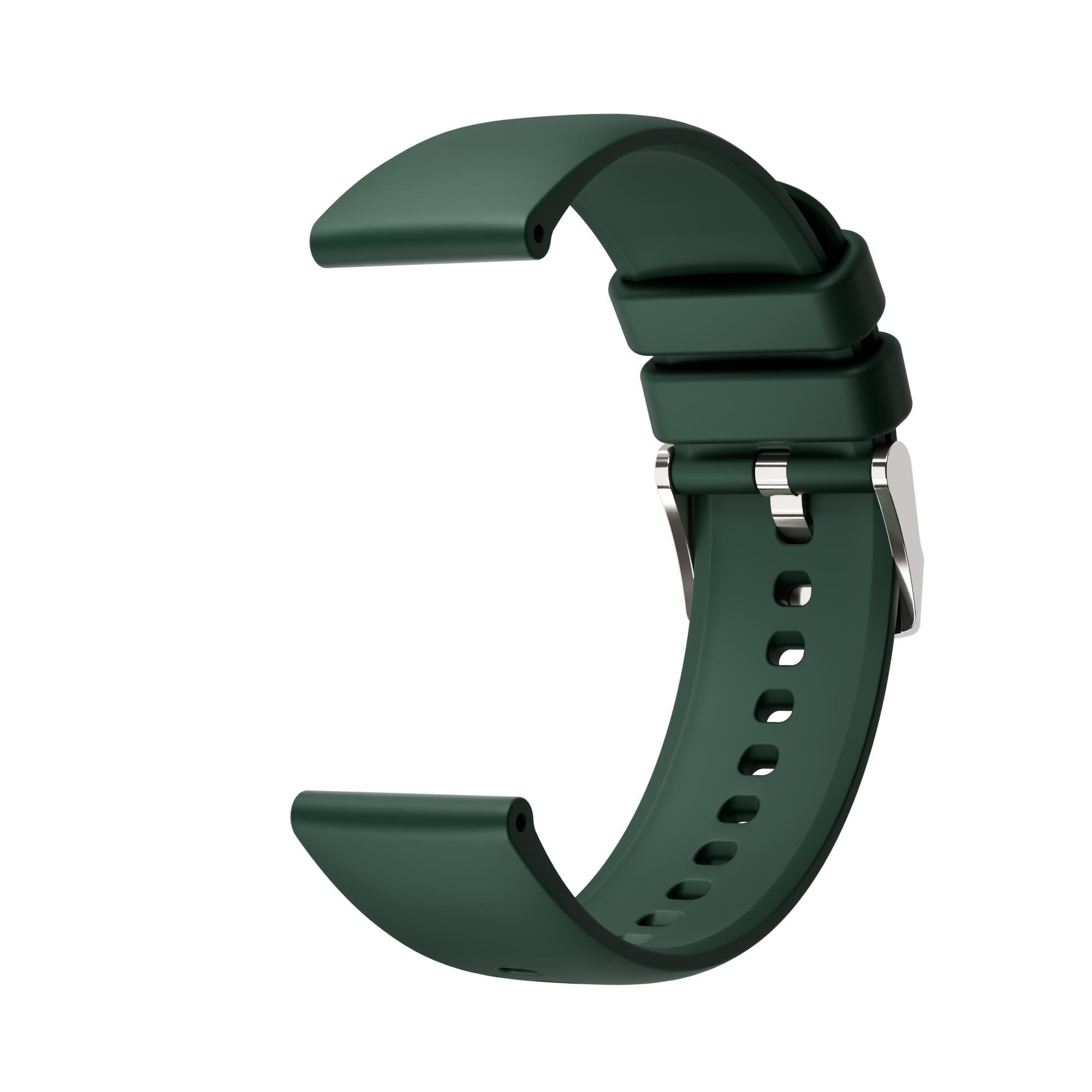 Siliconen bandje groen - zilver
