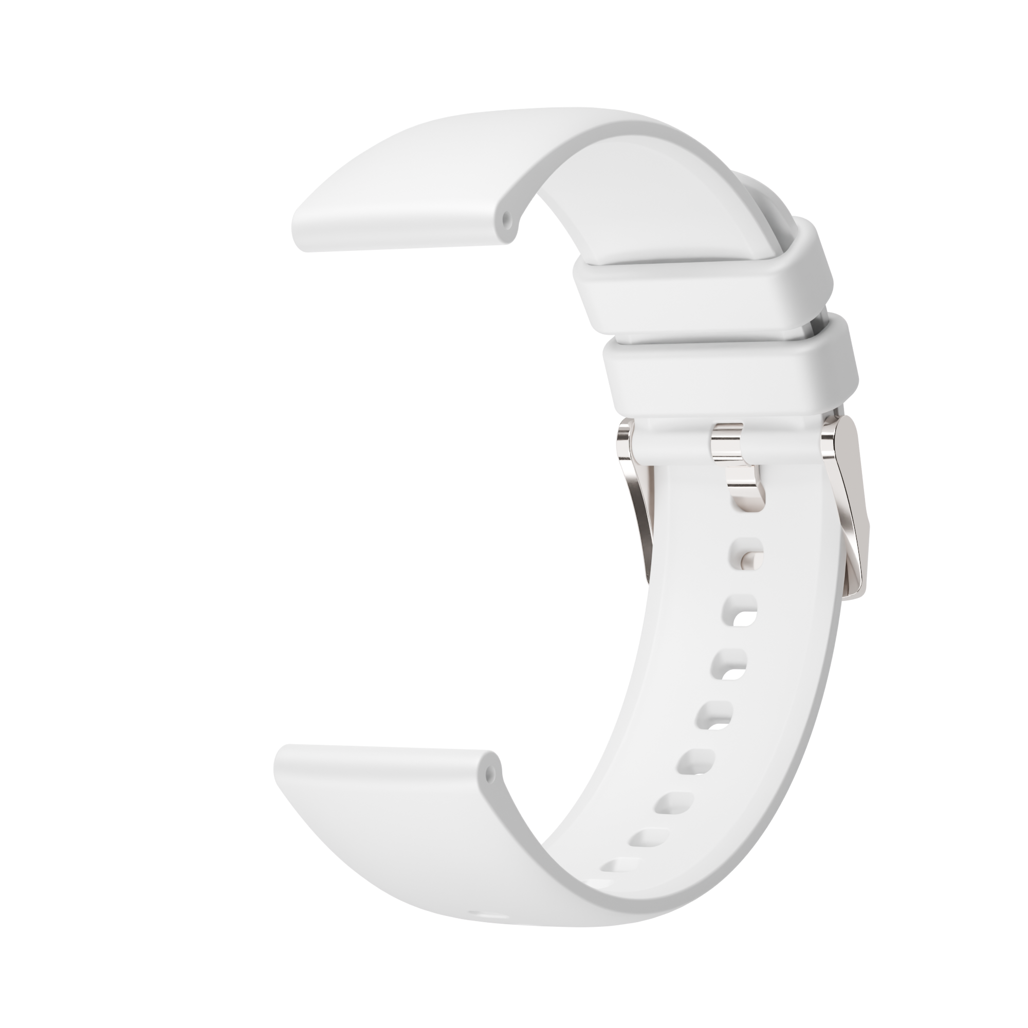 Siliconen bandje wit - zilver