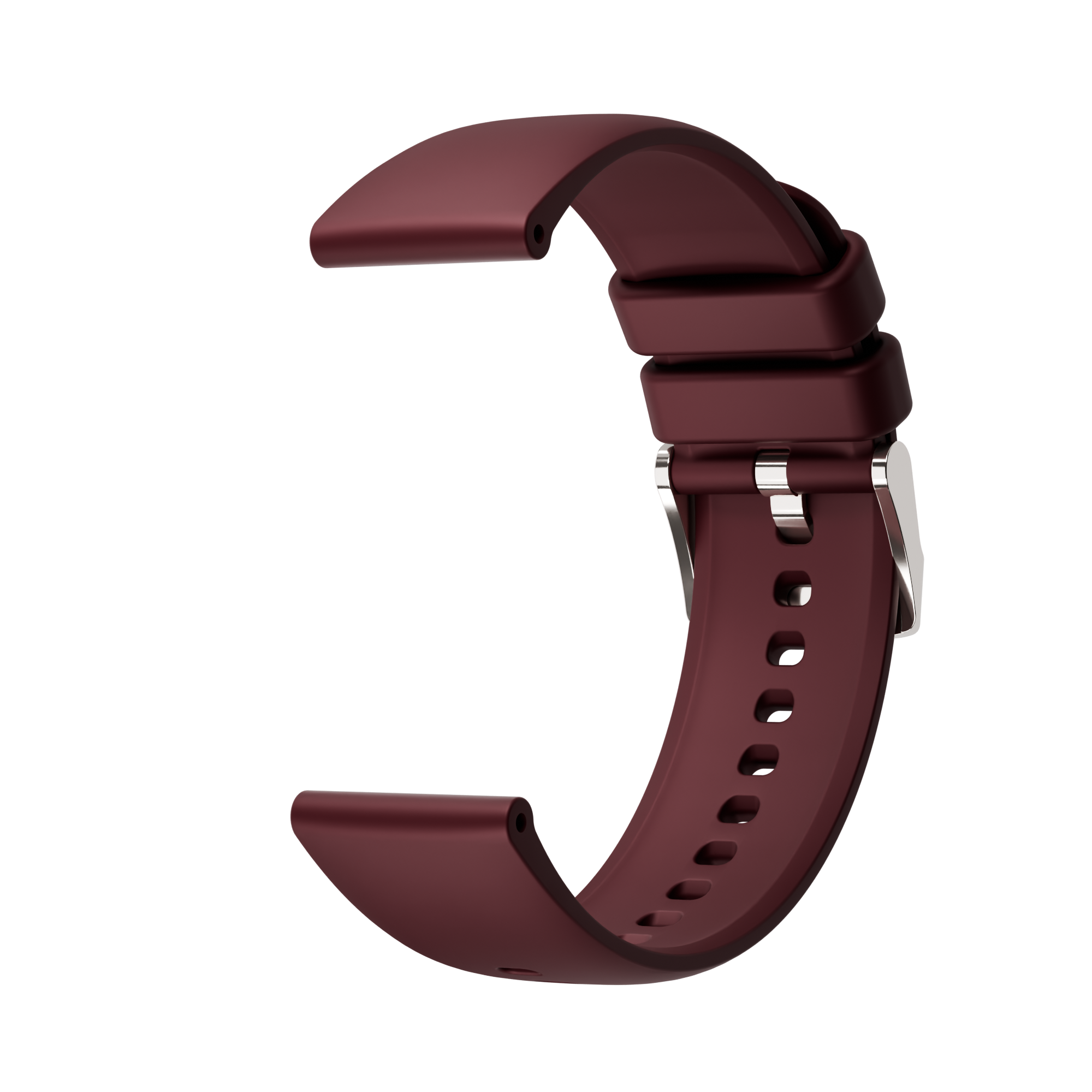 Siliconen bandje rood - zilver