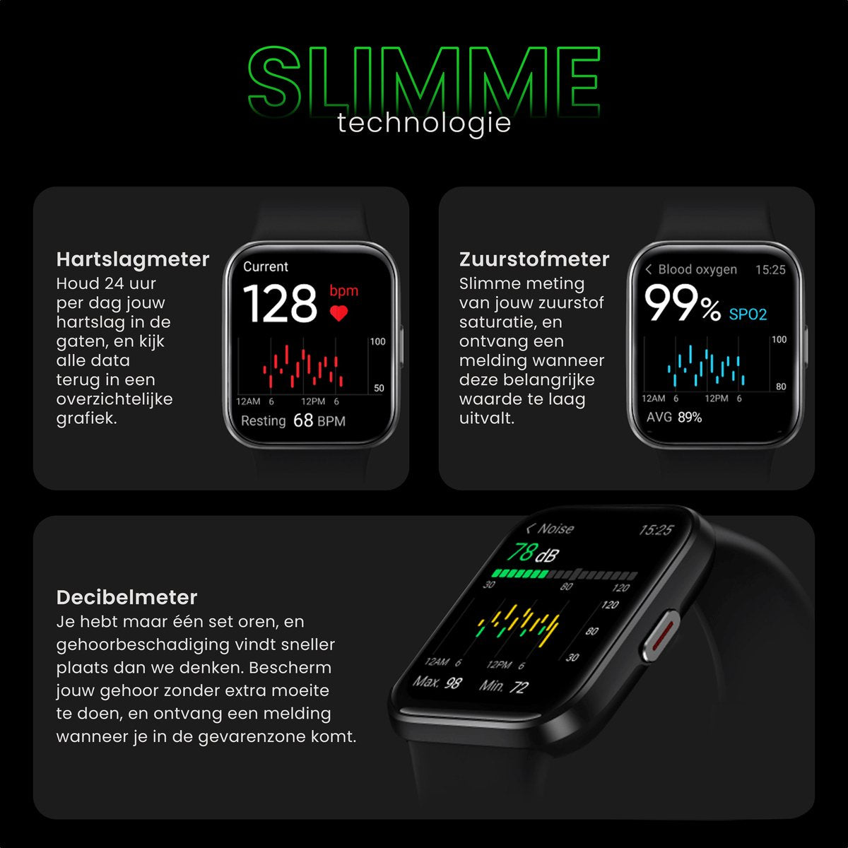 Maximize Smartwatch Zwart