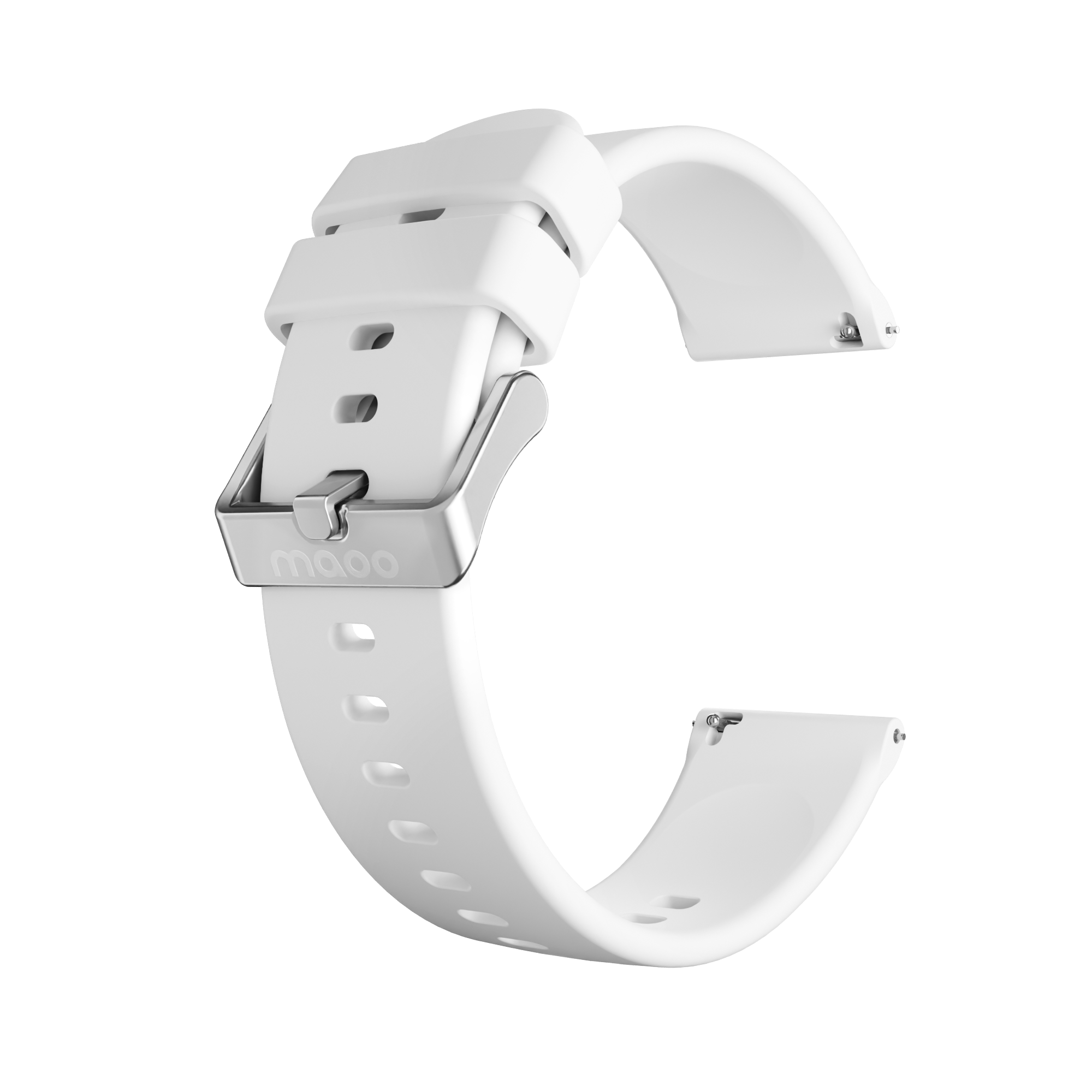 Siliconen bandje wit - zilver