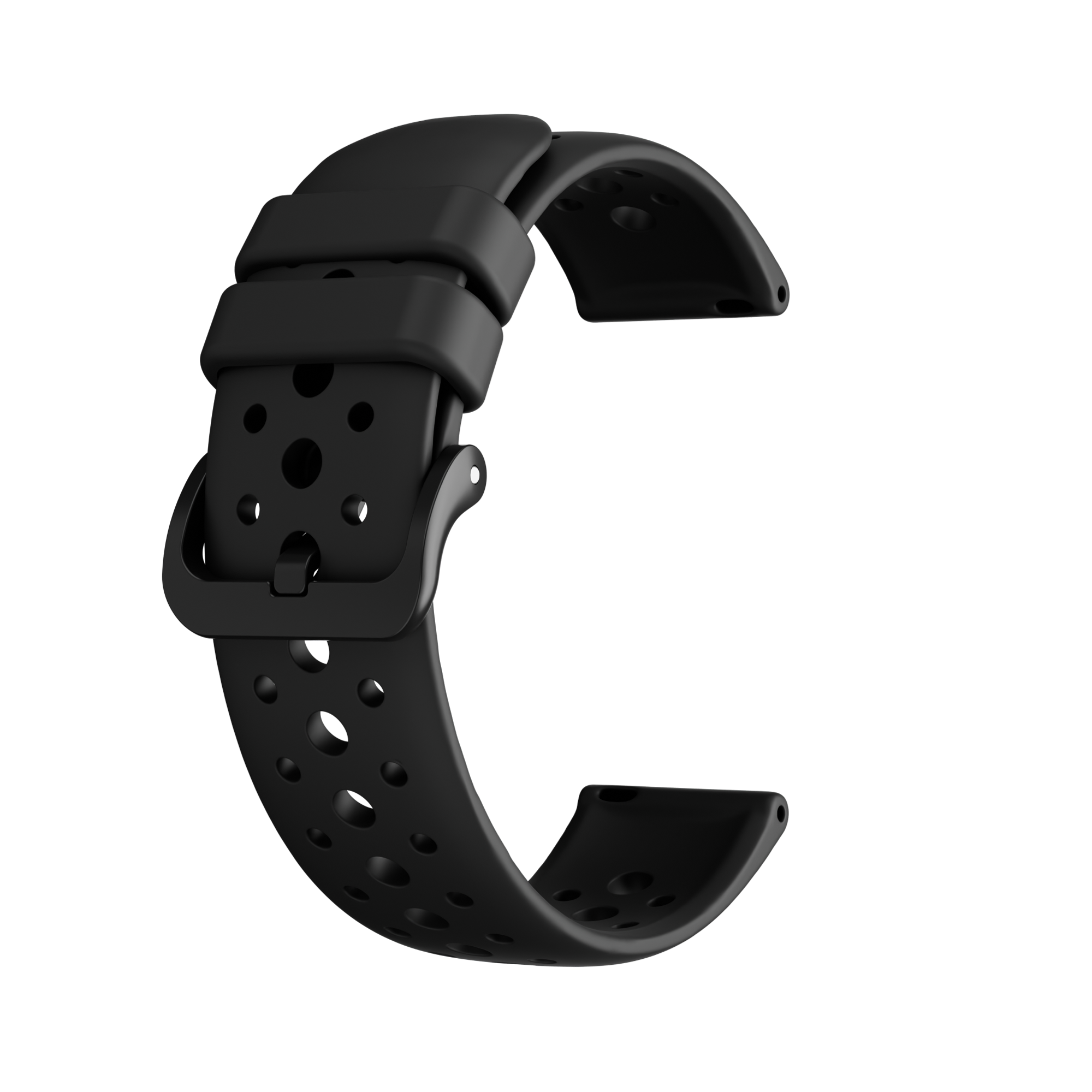 Maoo Ventura 2 Siliconen Bandje met Gaatjes Zwart 20mm