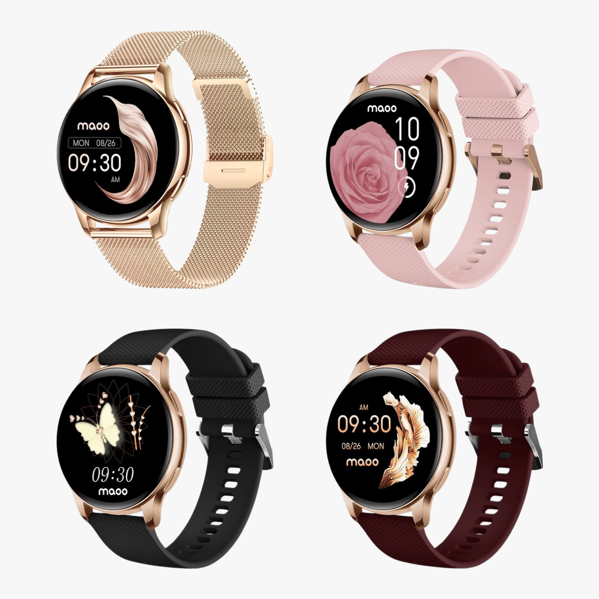 Maoo Ventura AMOLED Smartwatch Dames Rosé Goud