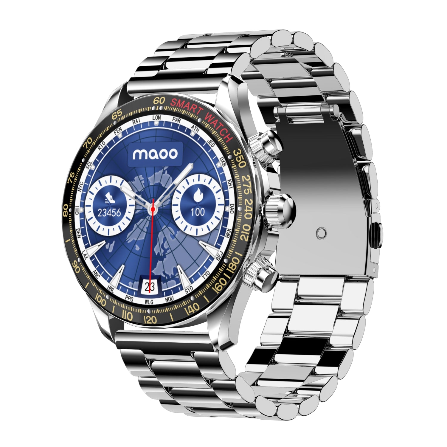 Maoo Titan AMOLED Smartwatch Heren Zilver