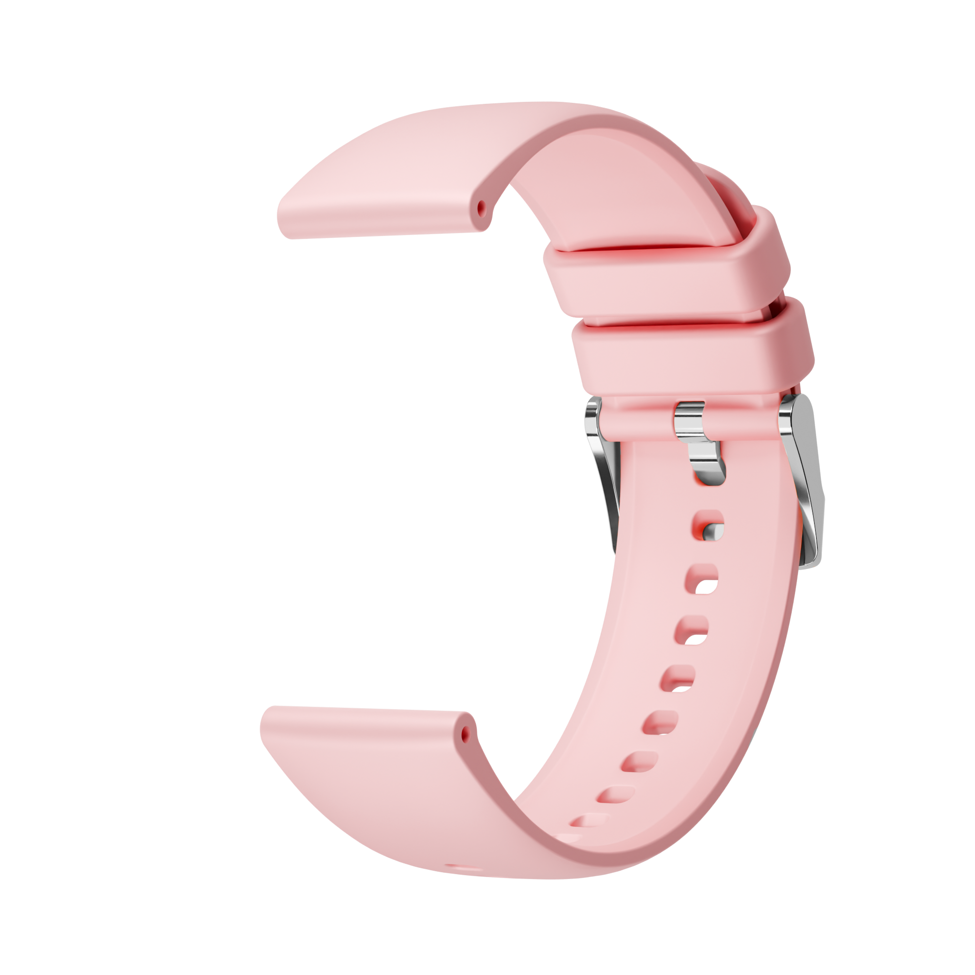 Siliconen bandje roze - zilver