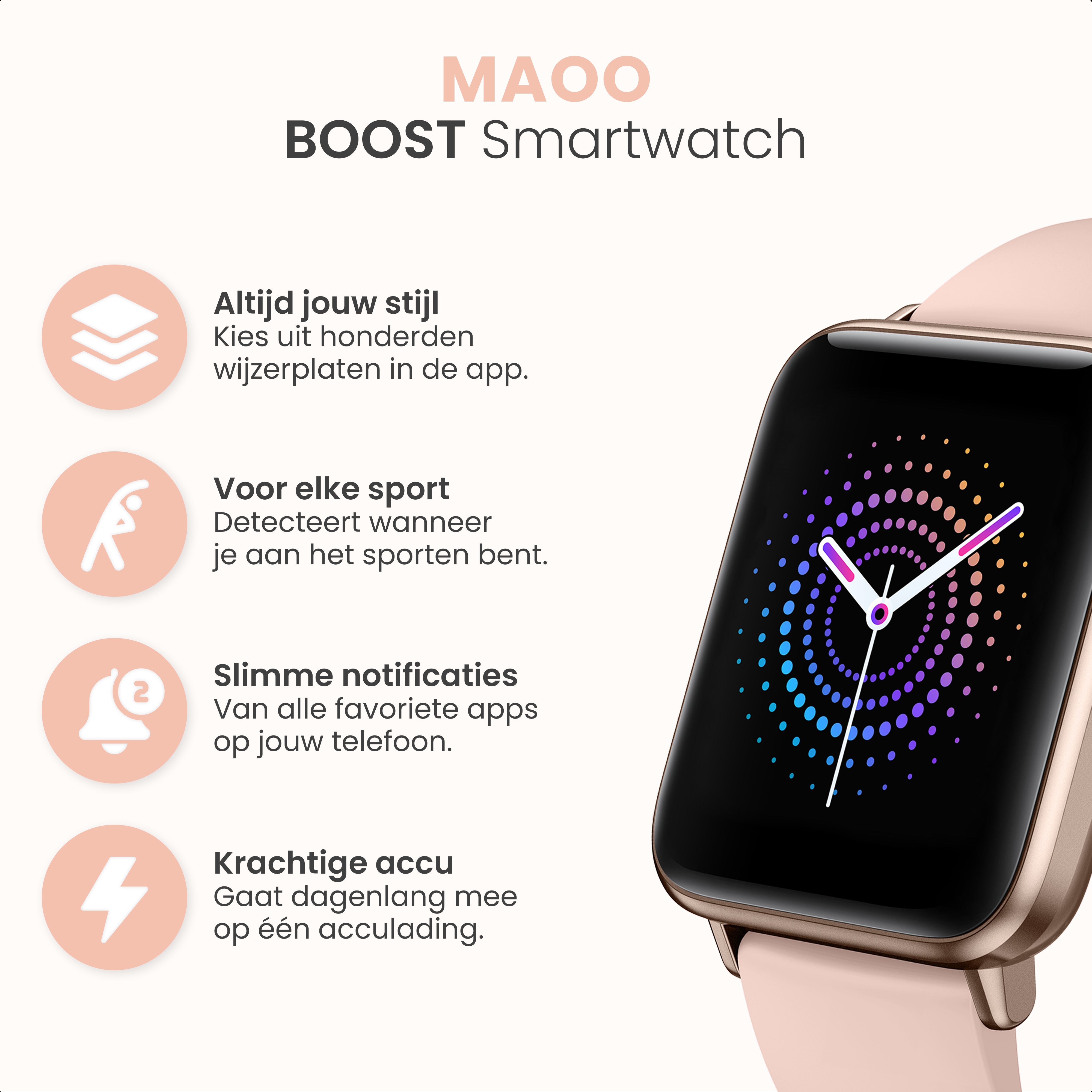 MAOO BOOST Smartwatch Roze