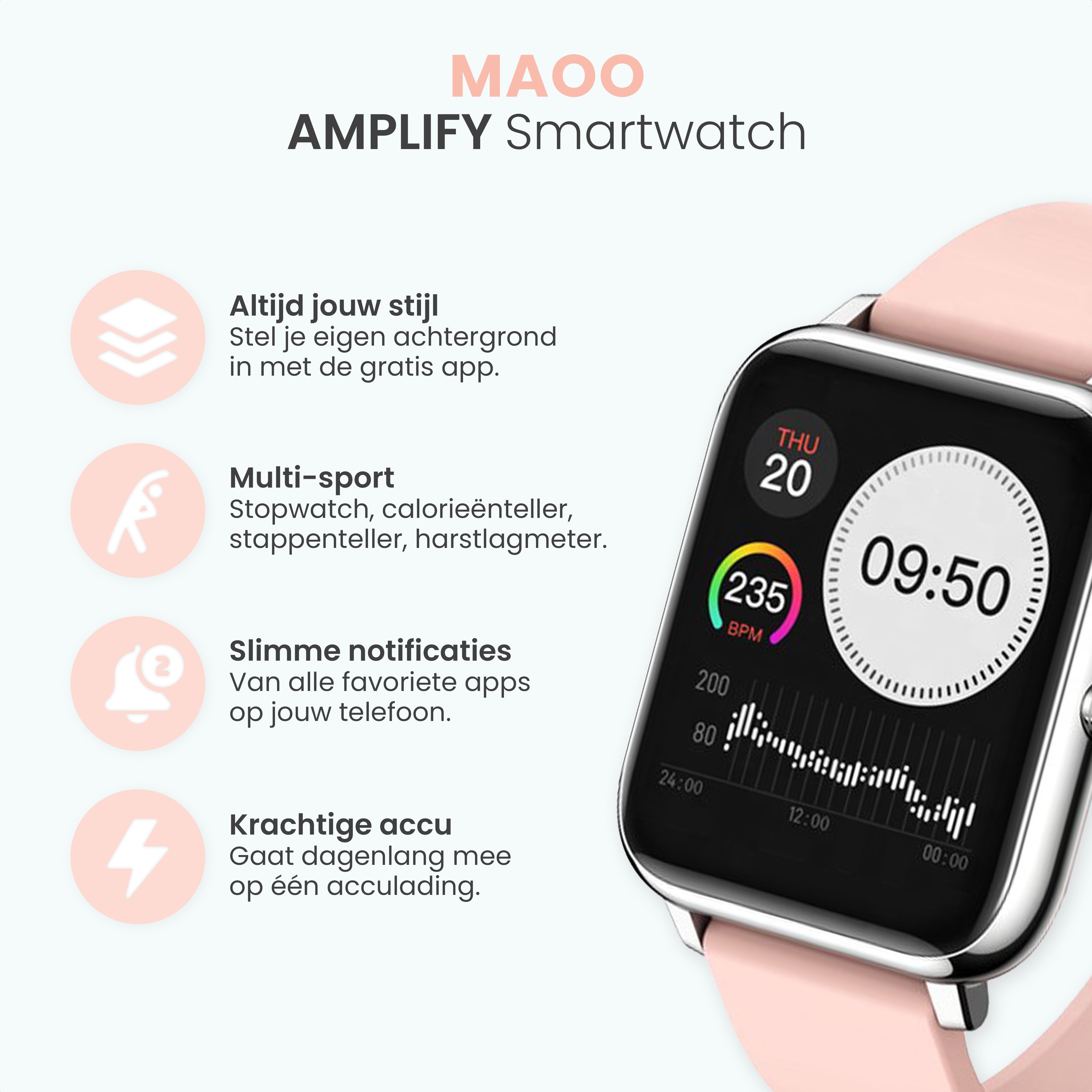 Amplify Smartwatch Roze